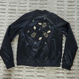 Victoria Beckham Embellished Bug Bomber Jacket